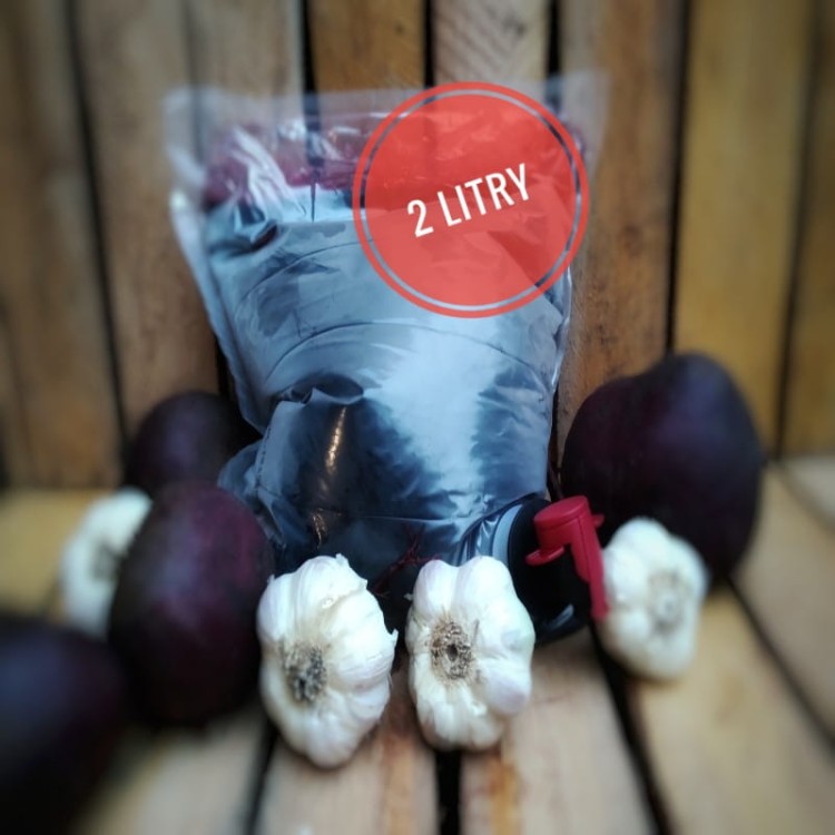 Łowicki Tłoczony Burak Kiszony 2L, Sok z kiszonych buraków, wzmacnia odporność, detoks