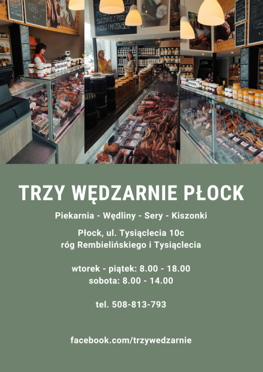 Trzy Wędzarnie Płock - Zakiszeni i przyjaciele - Tradycyjne Wędliny, Pieczywo, Sery, Kiszonki, Nabiał