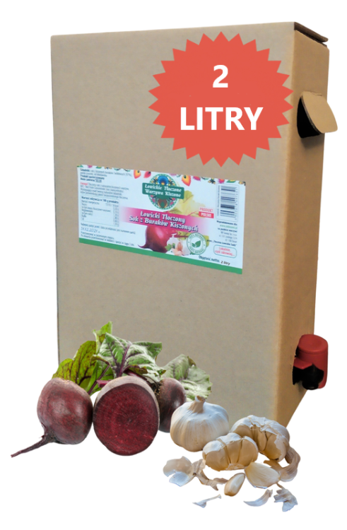 KARTON BURAK 2 L Łowicki Zakwas z buraków kiszonych 2L Lokalna domowa receptura Sok "Łowickie Tłoczone Warzywa Kiszone" NFC naturalny osad Detoks odporność